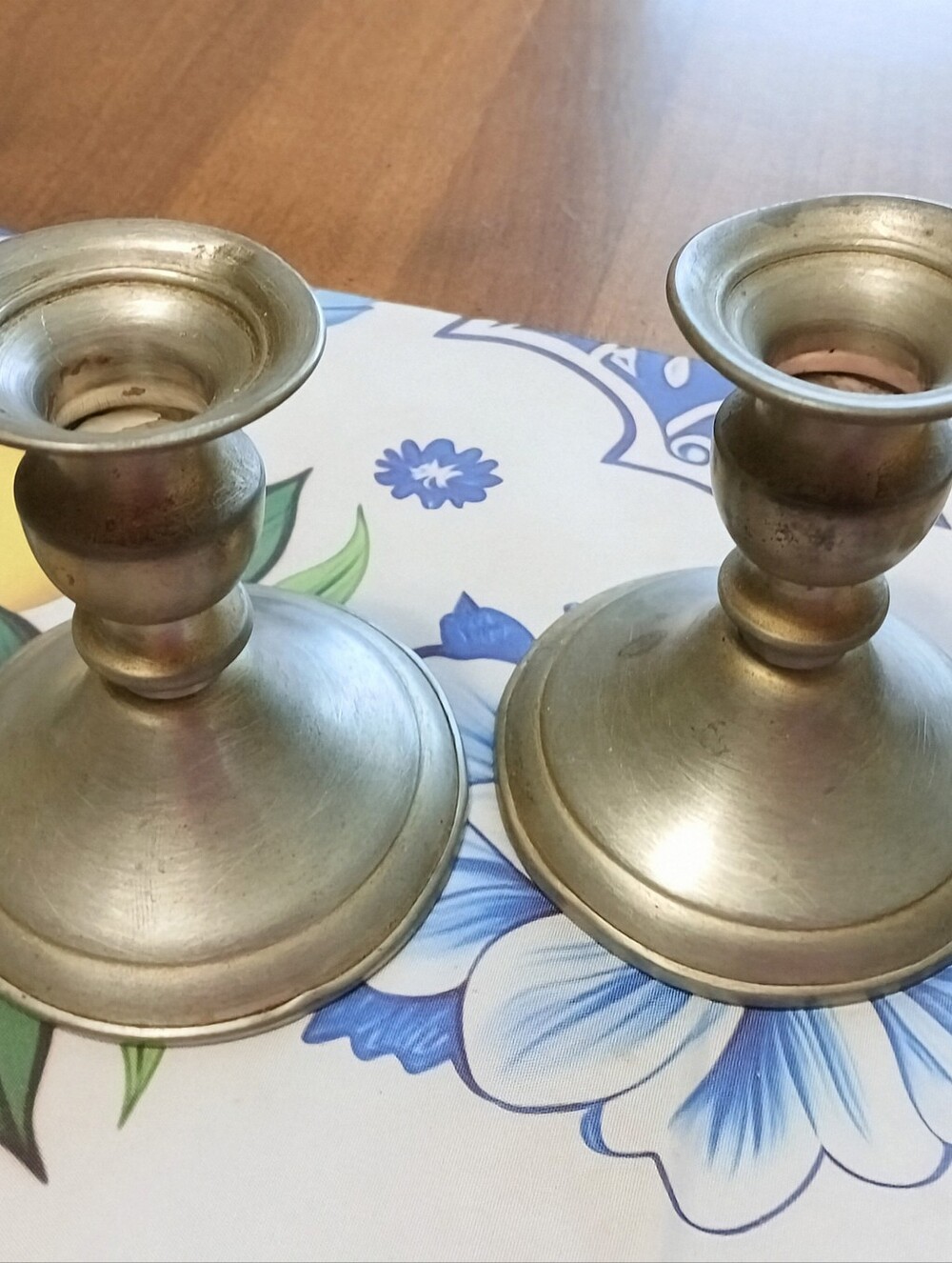 Vintage Leonard Genuine Pewter Candle Sticks (4 1/2"H X 4"W)